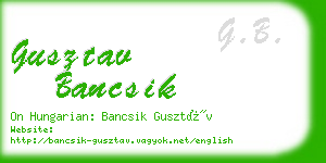 gusztav bancsik business card